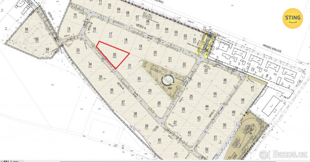 Prodej stavebního pozemku 1056 m2, 132927