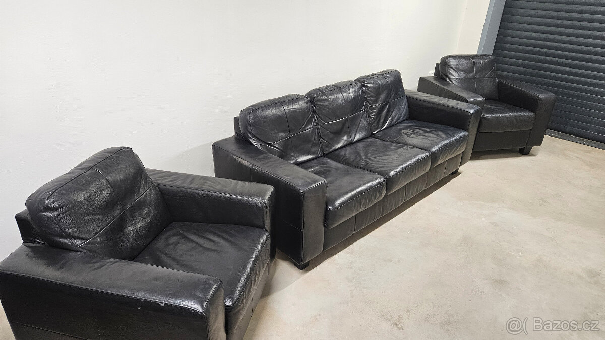 Kožená sedací souprava (3+1+1)