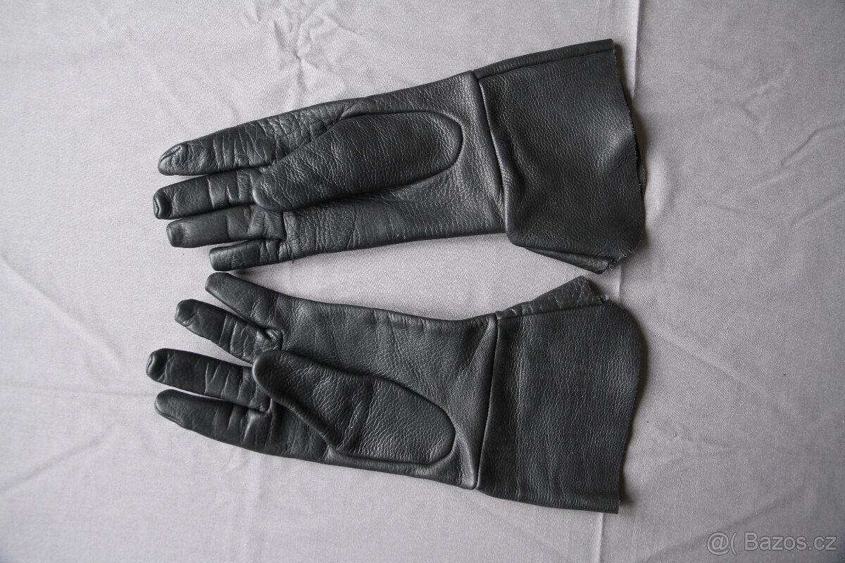 černé kožené rukavice, šerm, sokolník, lukostřelba SLEVA