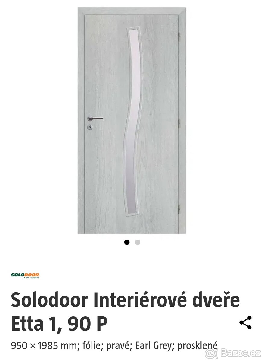Solodoor Interiérové dveře Etta 1, 90 P - nepoužité