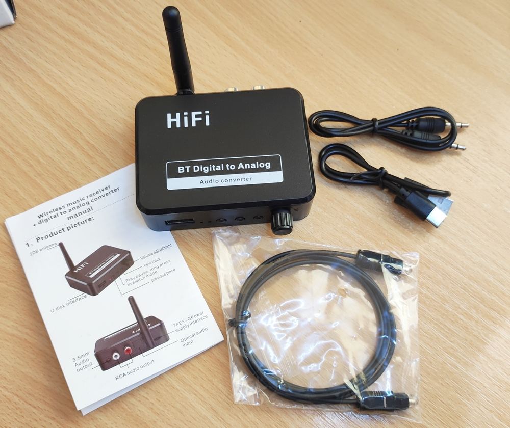 HiFi Bluetooth převodník na sluchátka, CINCH, optický out