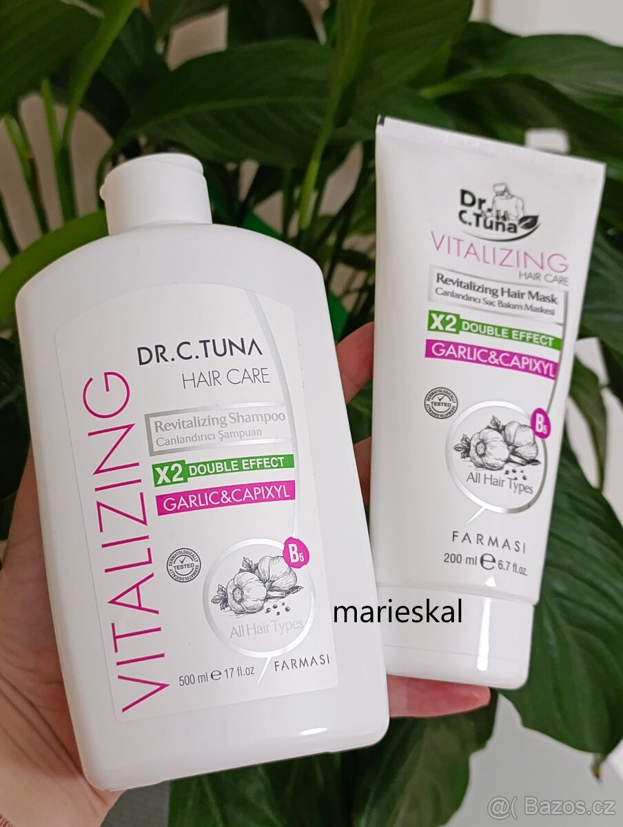 Dr.C.Tuna česneková sada proti padání vlasů (šampón + maska)