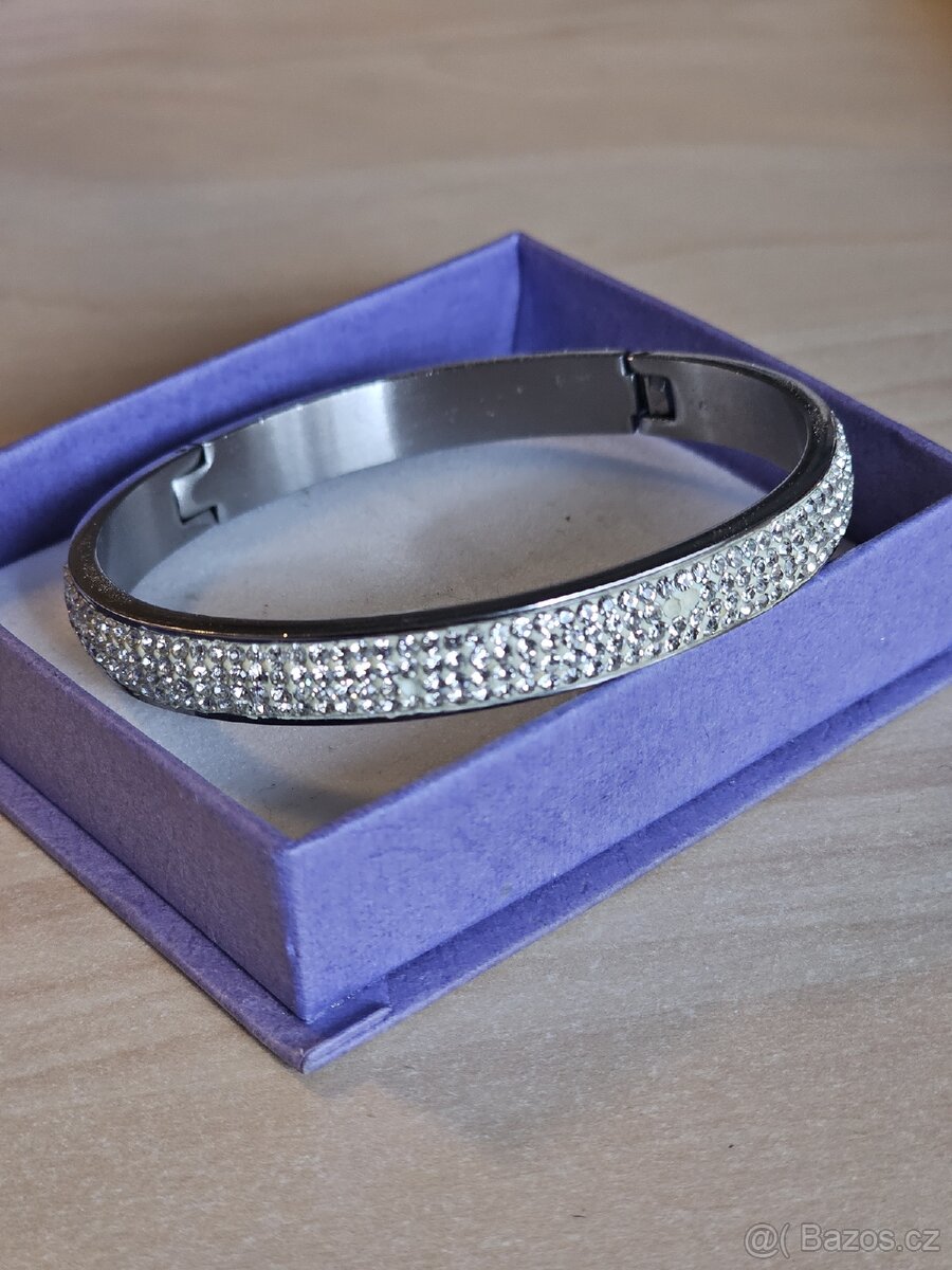 Náramek chirurgická ocel a kamínky Swarovski