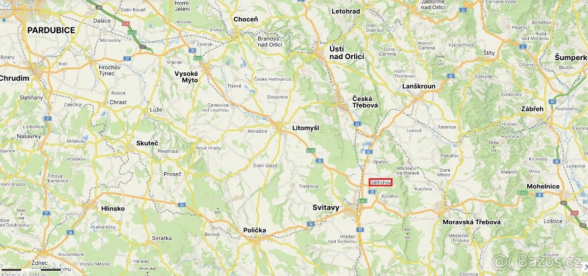 Prodej podílu na pozemcích v kú Dětřichov u Svitav
