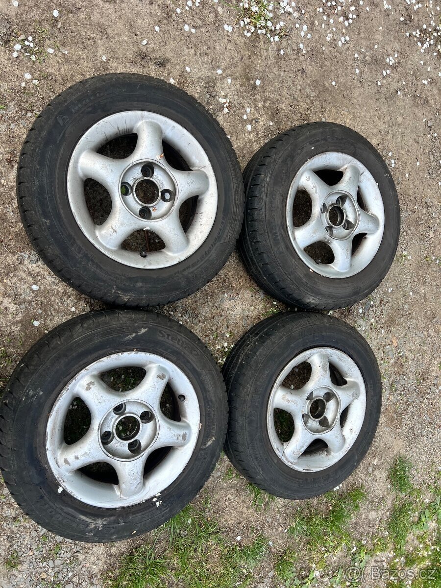 Sada litá kola 4x100 r13 s letním pneu 165/70 r13