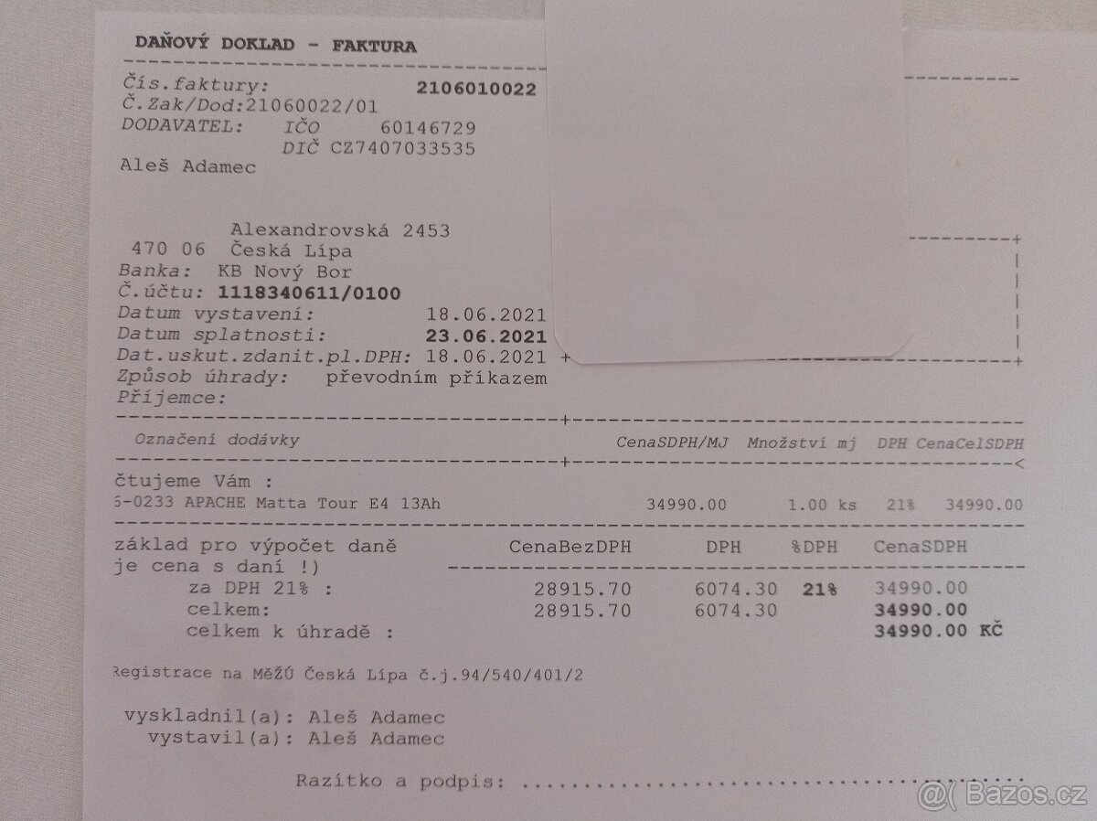 Elektrokolo Apache Matta