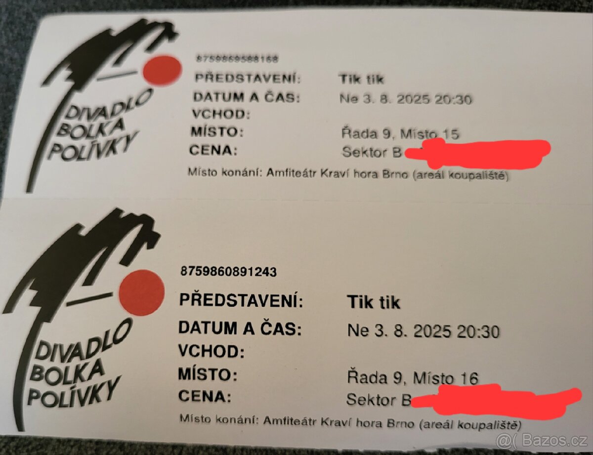 Prodám 2 vstupenky