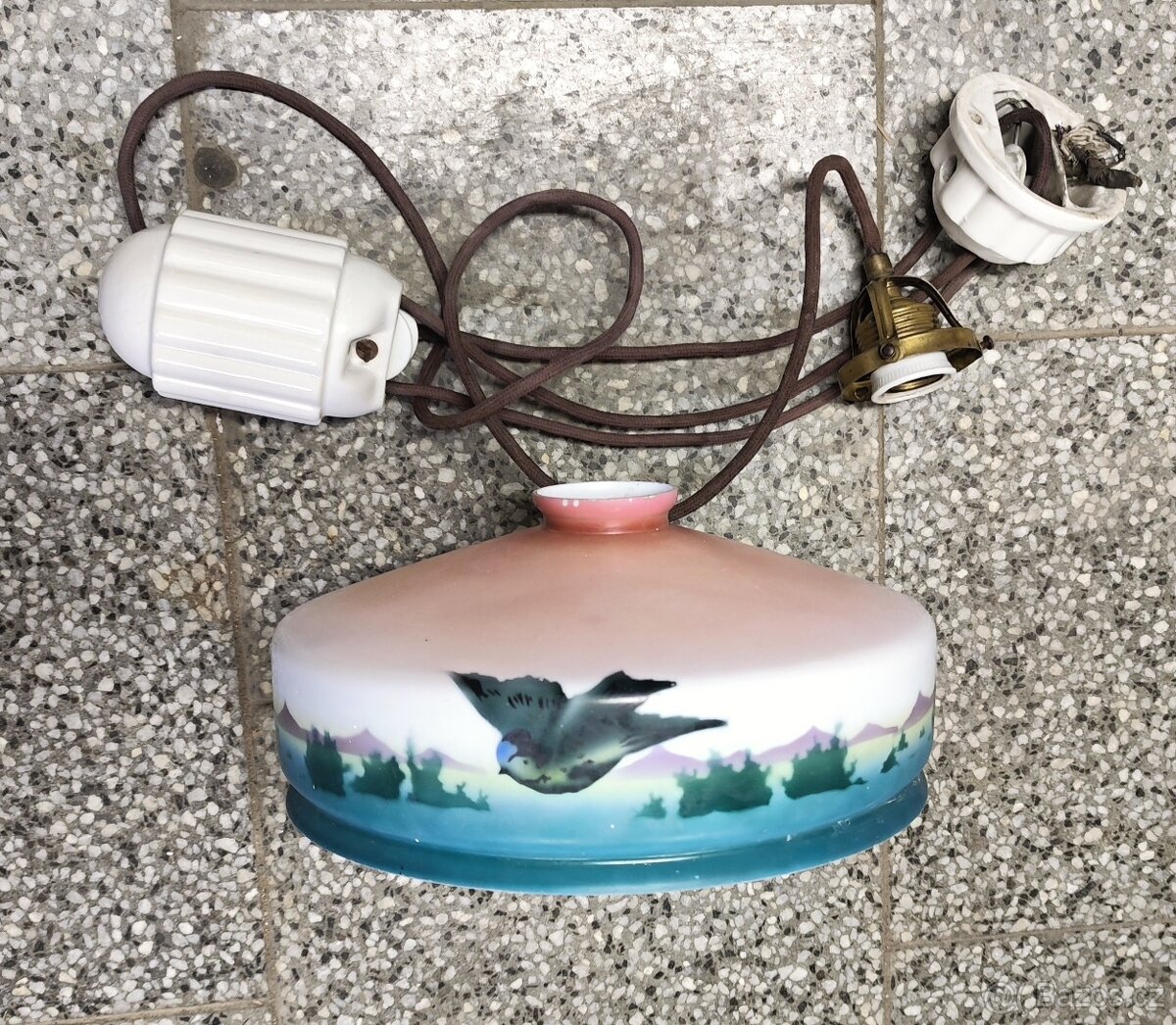 krásný starožitný kompletní stahovací lustr 4