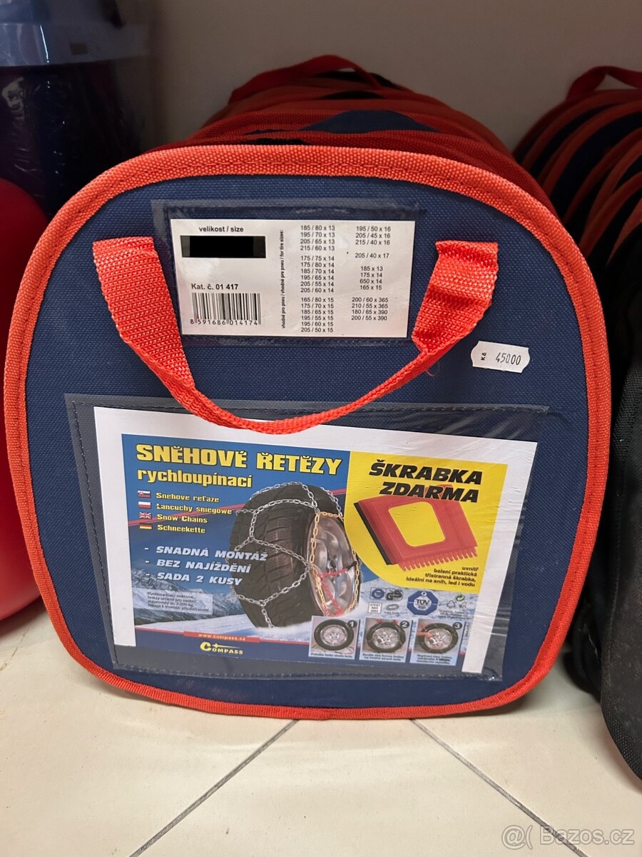 Sněhové řetězy Compass rychloupínací - různé rozměry / nové