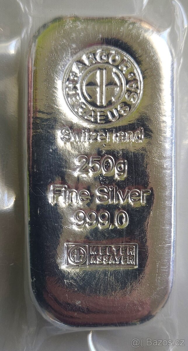 Argor HERAEUS 250g,500g stříbrné investiční slitky