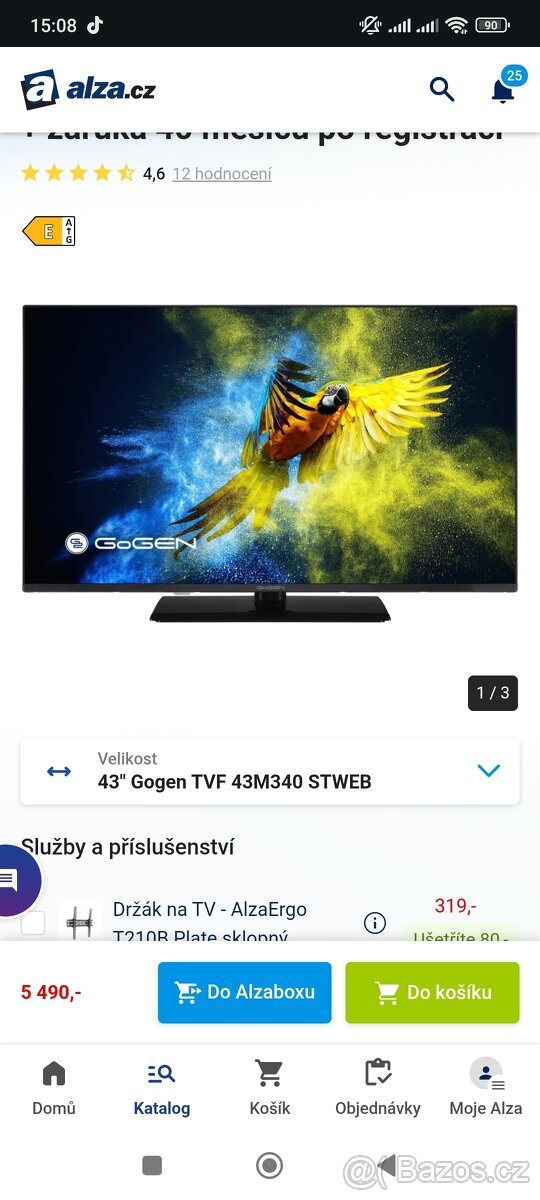 Televize gogen použita nezničená a samozřejmě funkční