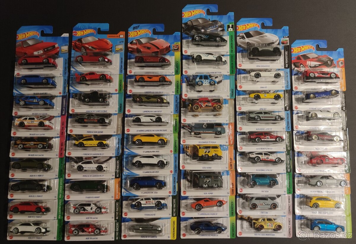 Hot Wheels mainliny - Porsche, Audi, Mercedes, BMW