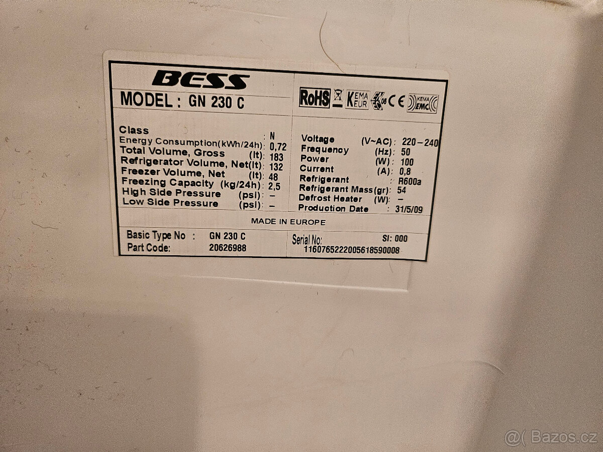 Lednice BESS GN 230 C - menší