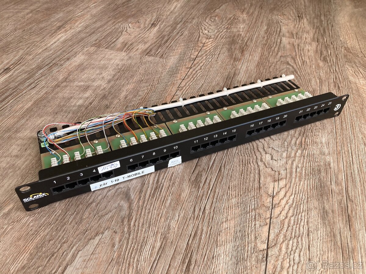 19" ISDN panel Solarix 25 x RJ45 1U