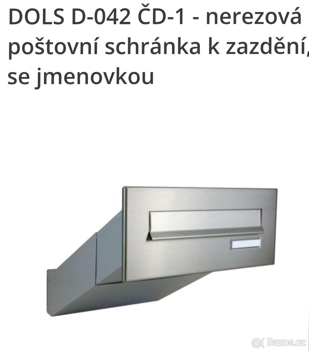 Poštovní schránka k zazdění