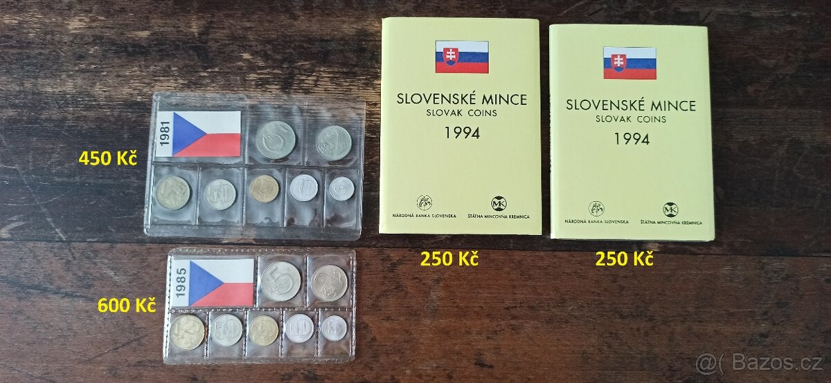 Sada oběžných mincí ČSR, Slovensko.