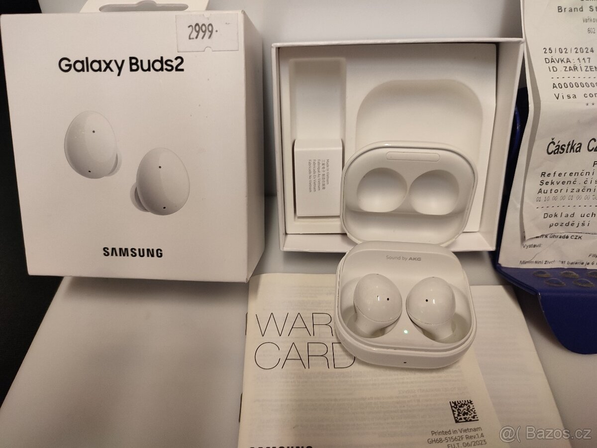 SLUCHÁTKA SAMSUNG GALAXY BUDS 2, KOMPLETNÍ BALENI S KRABIČKO