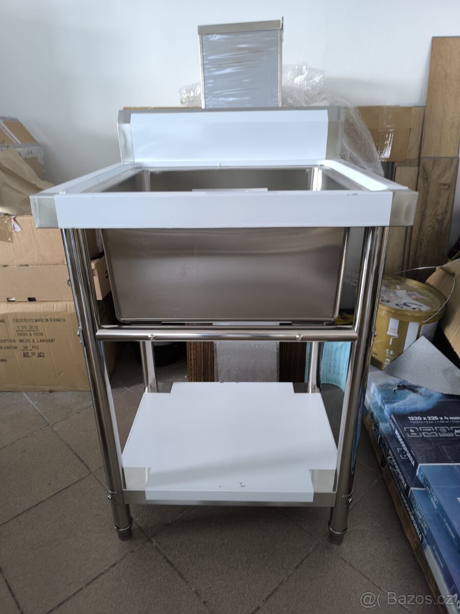 Nerezový gastro dřez 60x60x85, kvalitní, nový