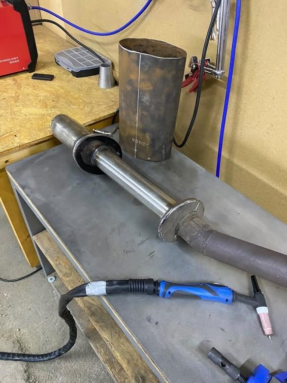 Provizorní výfuk fabia rs 1.9tdi včetně downpipe 60mm