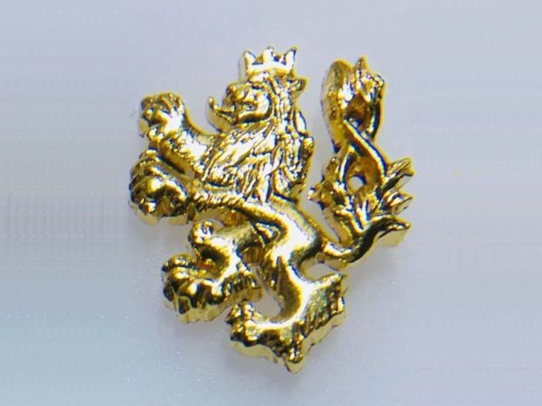 Český lev – odznak – 18mm – stříbro Ag925 luxusní zlacený