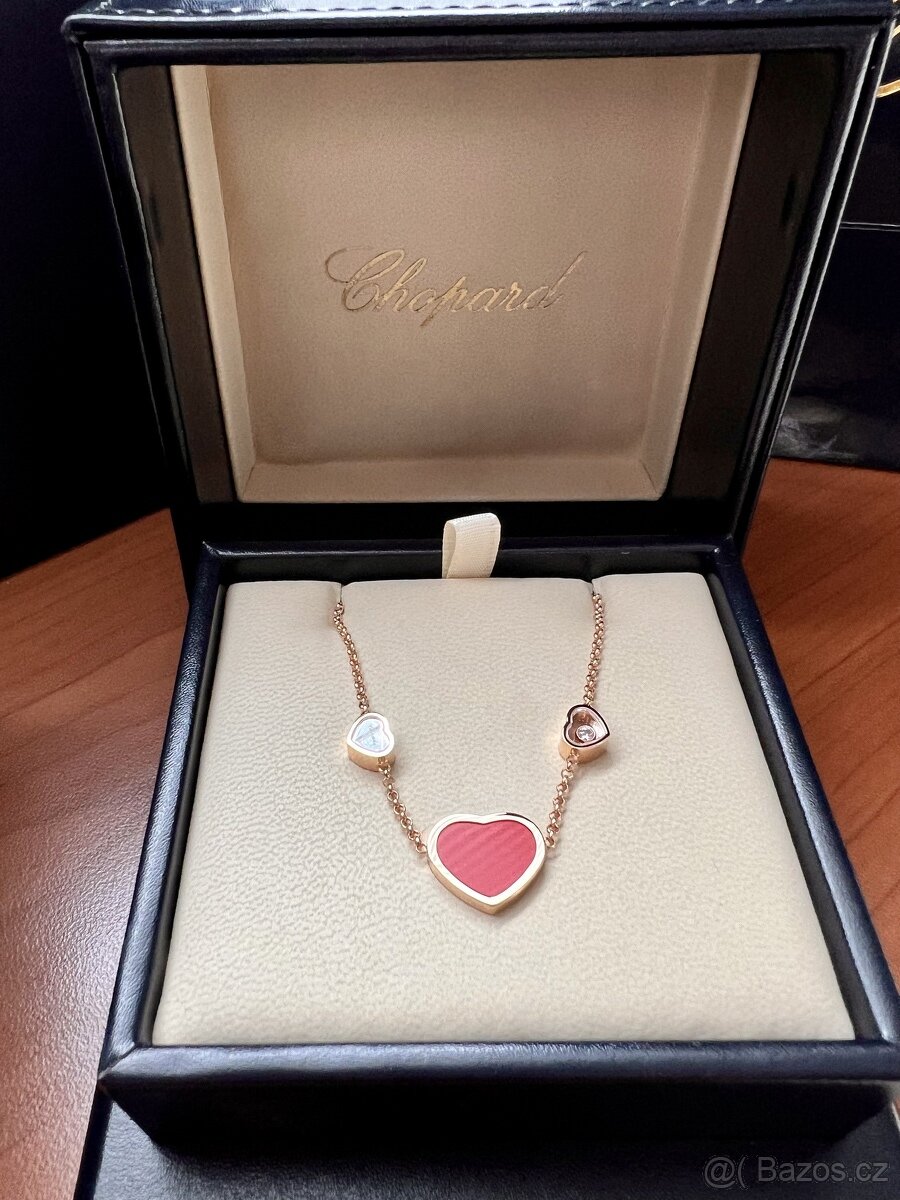 Chopard náhrdelník rosegold happy hearts