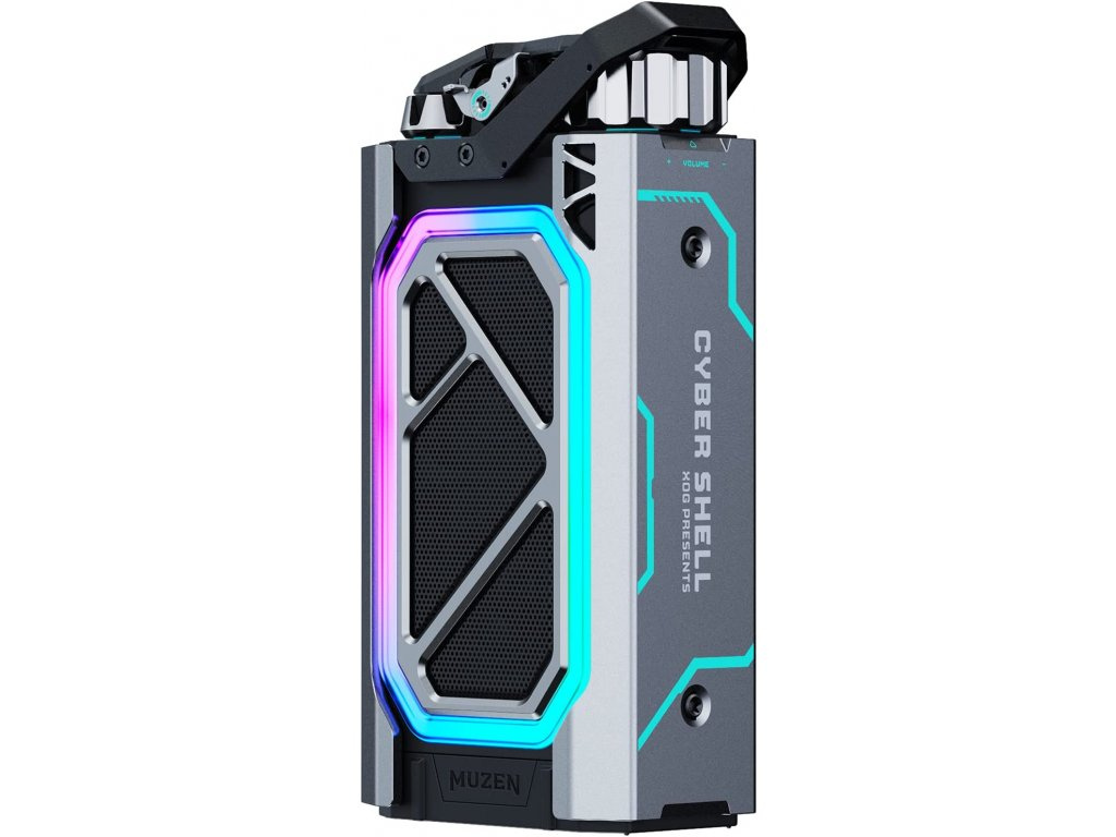 ZÁRUKA: Ocelový BT5.0 reproduktor Muzen Cyber Shell, RGB