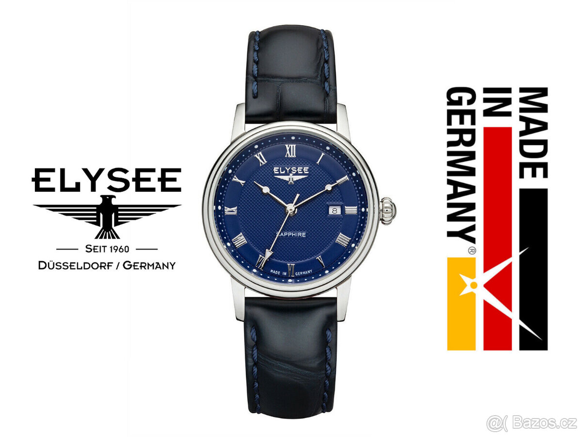 ELYSEE Germany, safír, švýc.strojek - nové+záruka, sleva 50%
