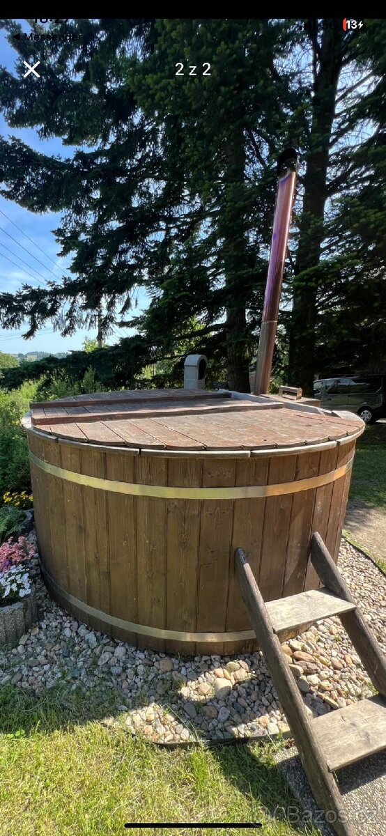 Prodám koupací káď s ohřevem na dřevo 205cm