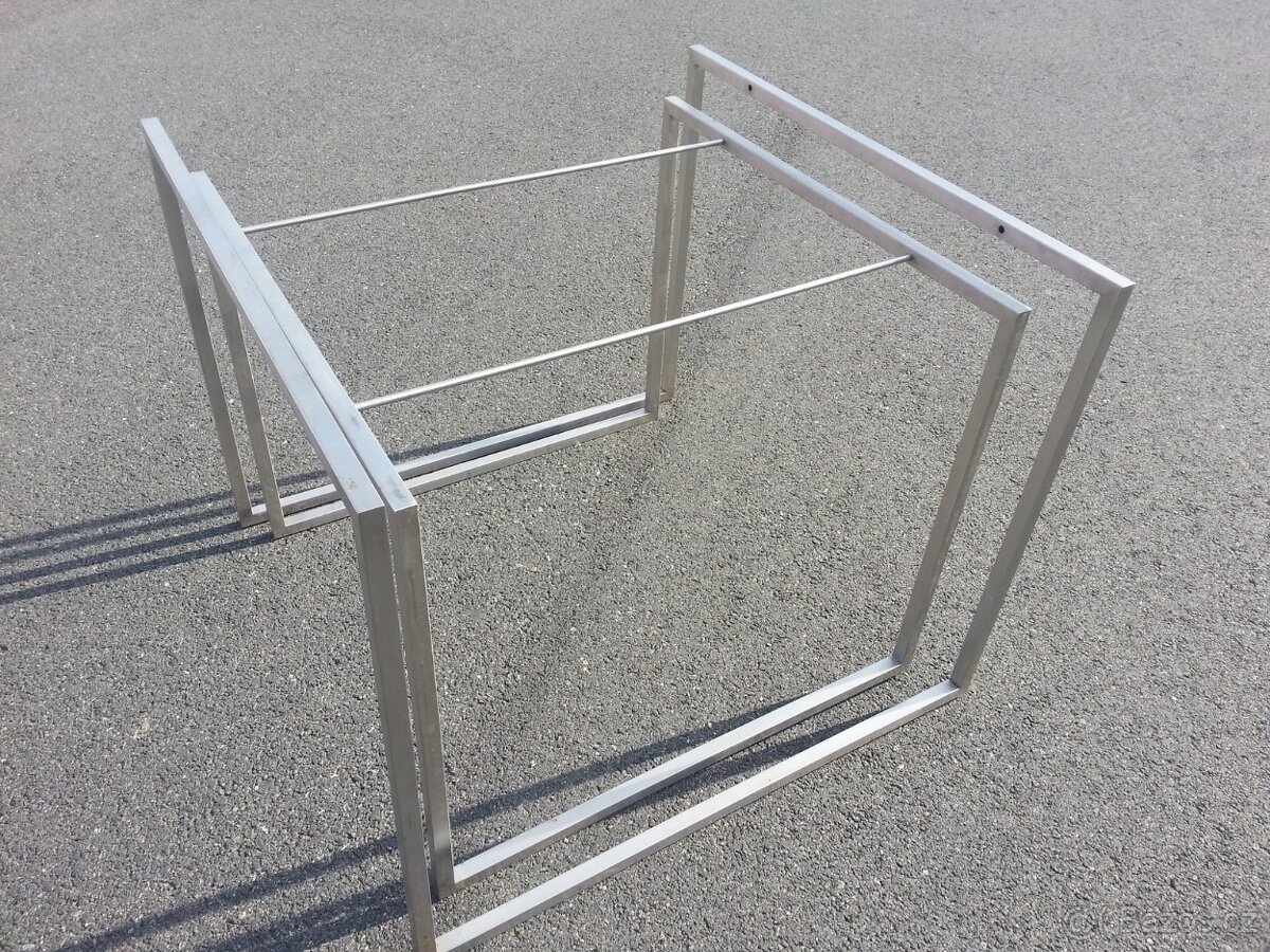 sada 2x designový nerez stůl bez desky