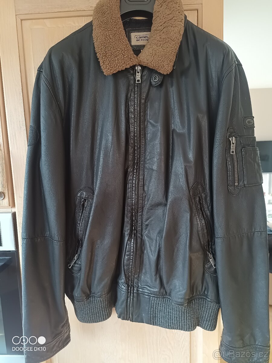 Luxusní kožená bunda Camel