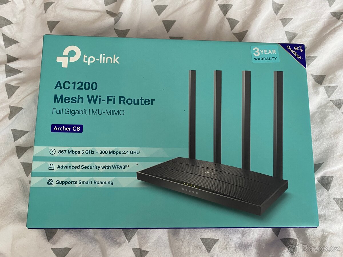 WiFi router TP-Link Archer 6, AC1200, top stav