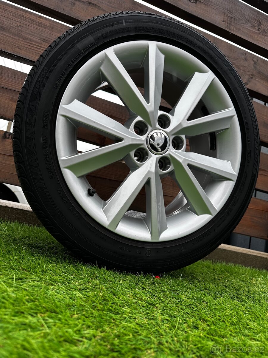 Alu kola 5x100 r16 s letním pneu (f3)
