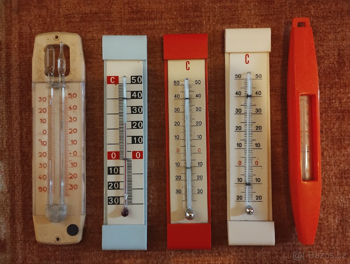 Retro rtuťové teploměry