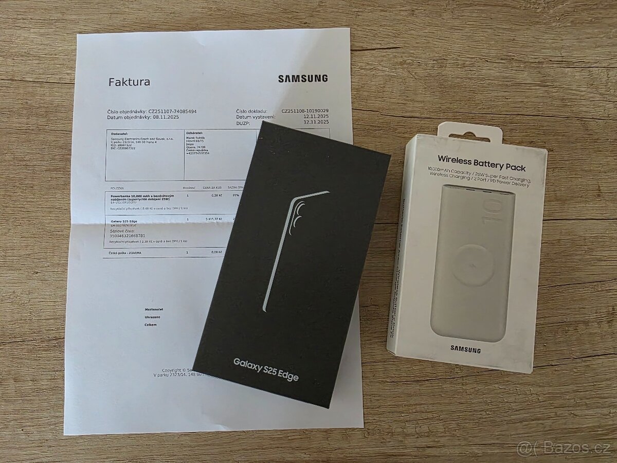 Samsung galaxy S25 Edge 12/512 GB + powerbanka