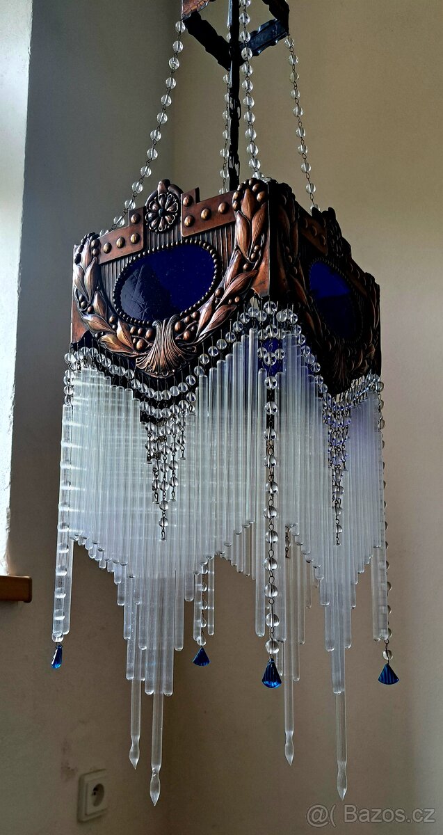 Secesní starožitný lustr, secese,1900-1910.