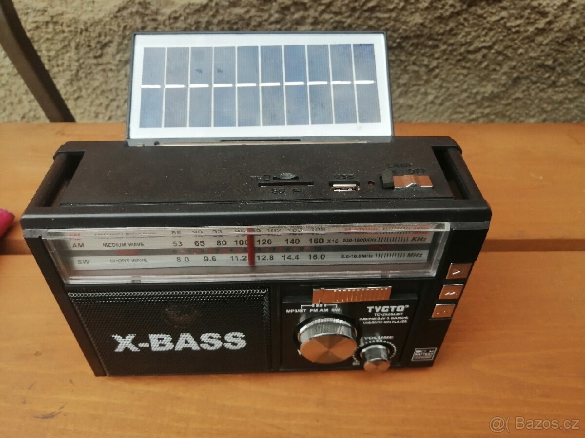 Prodám Solární rádio na USB a sd a Bluetooth