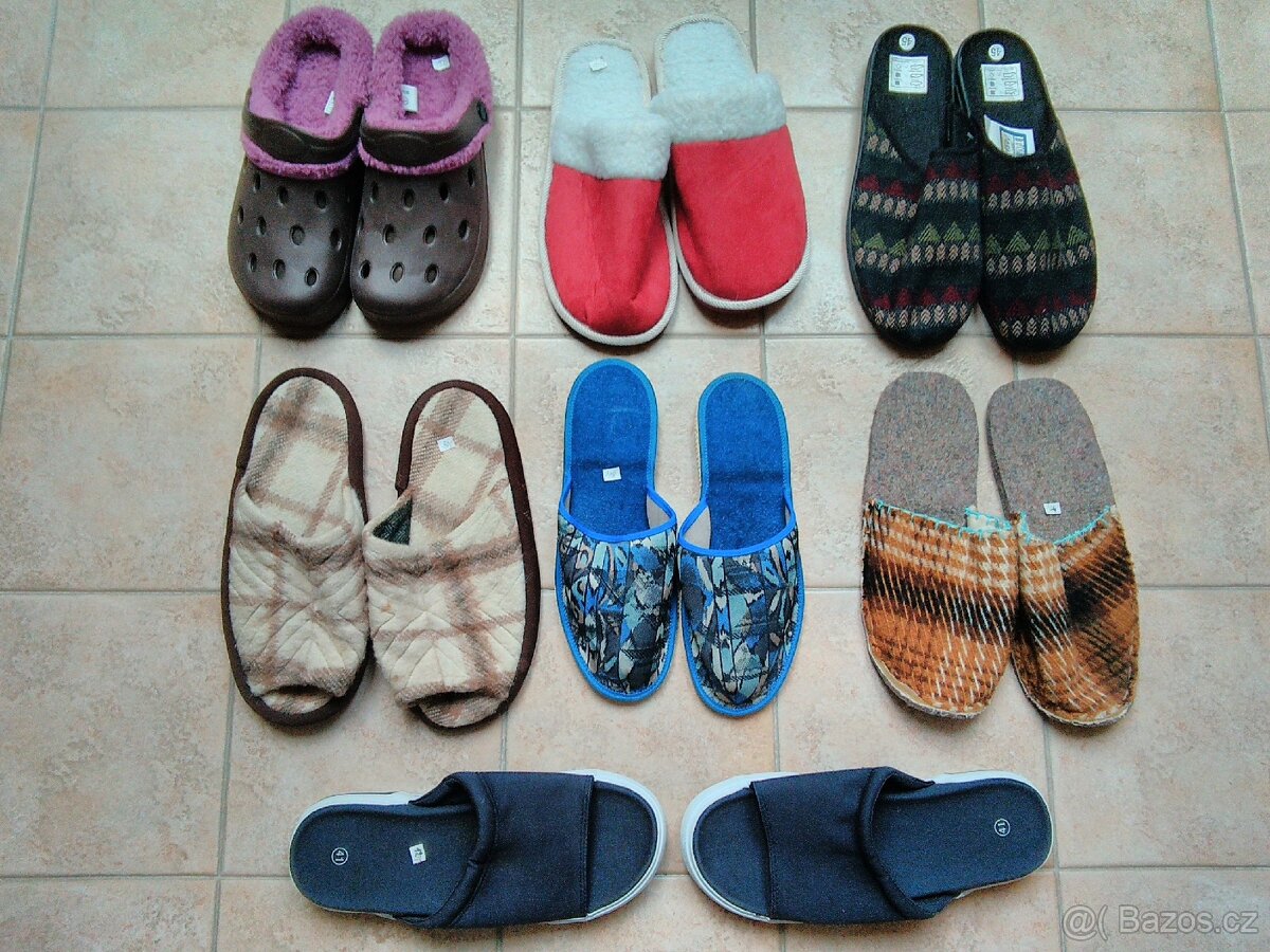 Prodám dámské (dívčí) a pánské papuče = vše nové