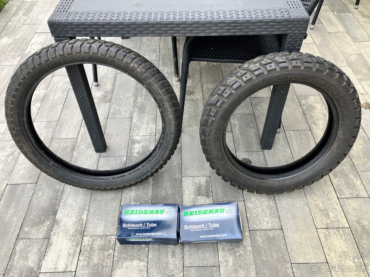 Pneumatiky Heidenau K60 Scout 120/90 r17 a 90/90 r21 + duše
