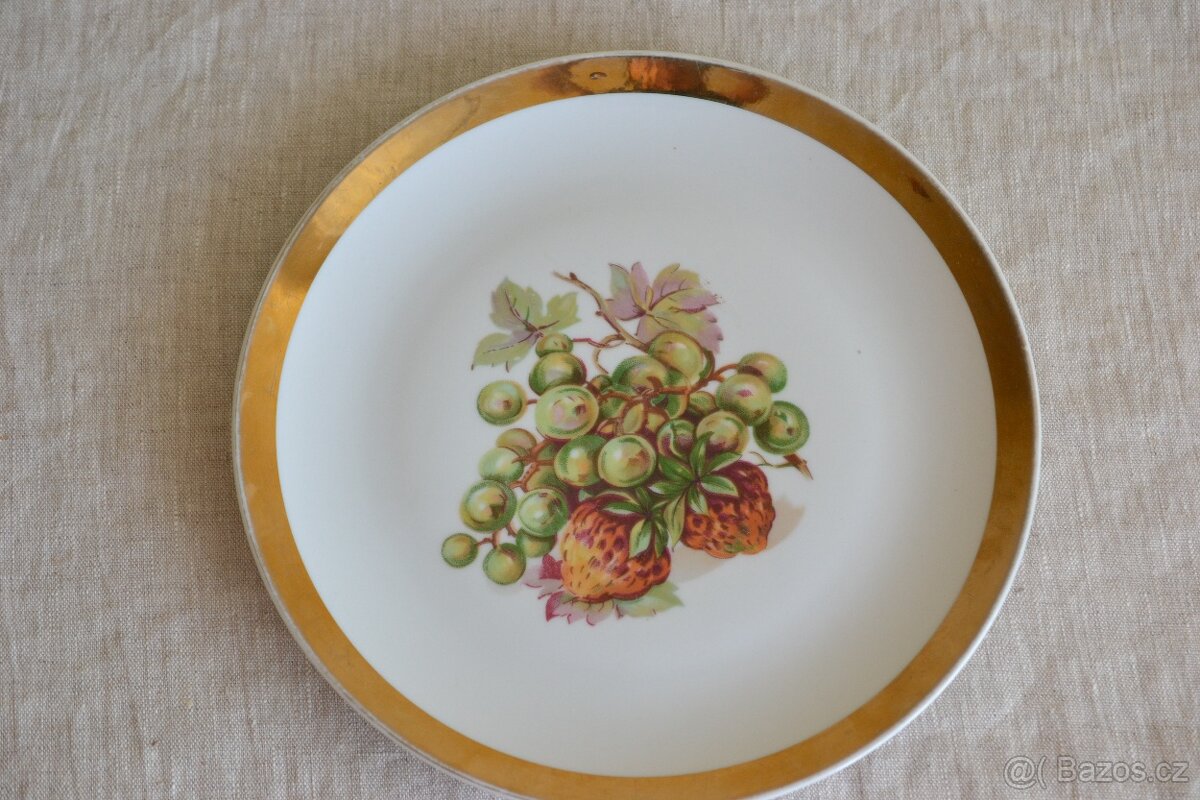 Porcel.plytký talíř starožitný EPIAG