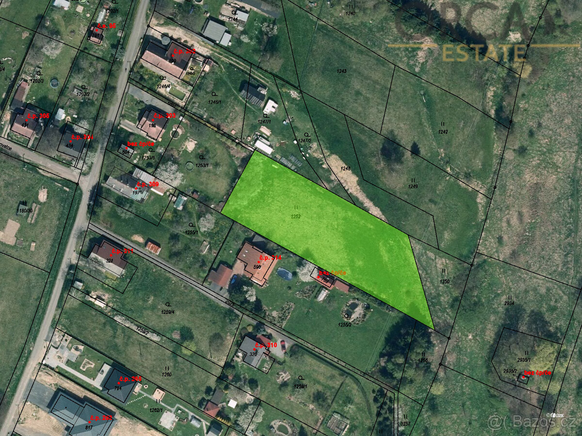Prodej zastavitelného pozemku o výměře 2867 m2 v k.ú. Dolní 