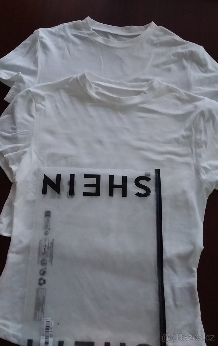 2 bílá trička nová vel. M Shein
