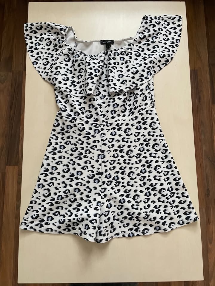 Leopard volán krátký overal, vel XL, New Look
