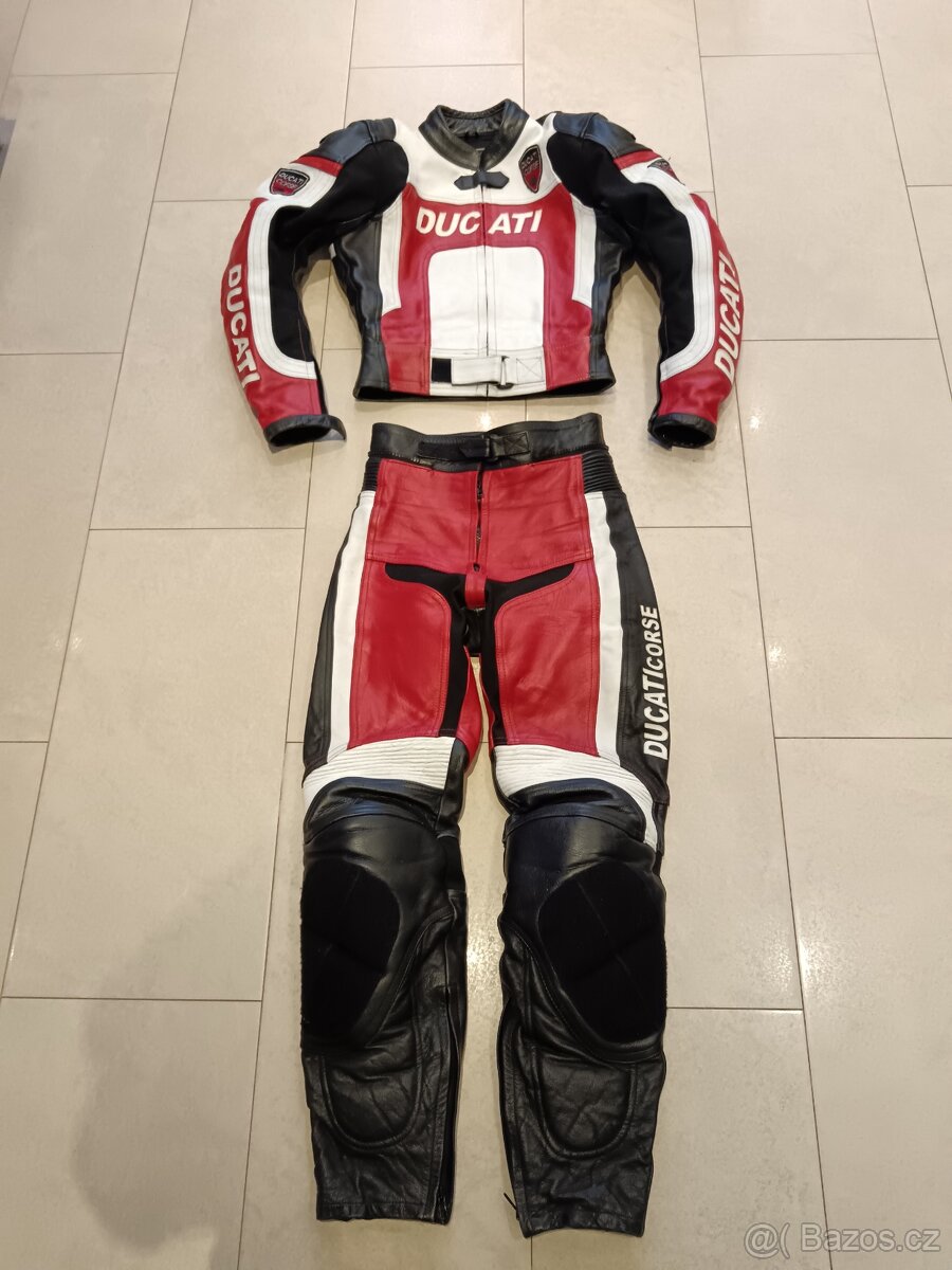 Ducati Corse-Dámská kožená moto kombinéza, dvoudílná