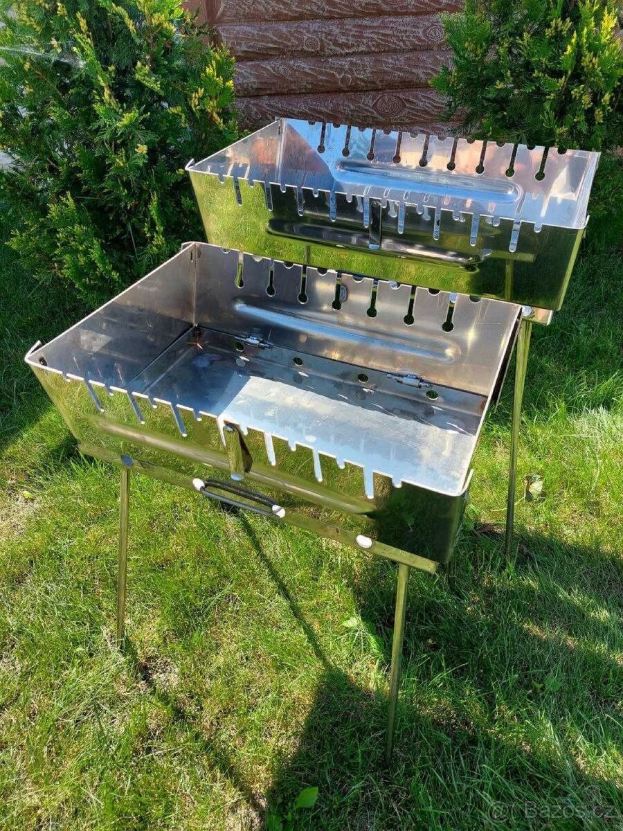 Nerezový skládací gril(mangal) na 8/10 gril.pozic