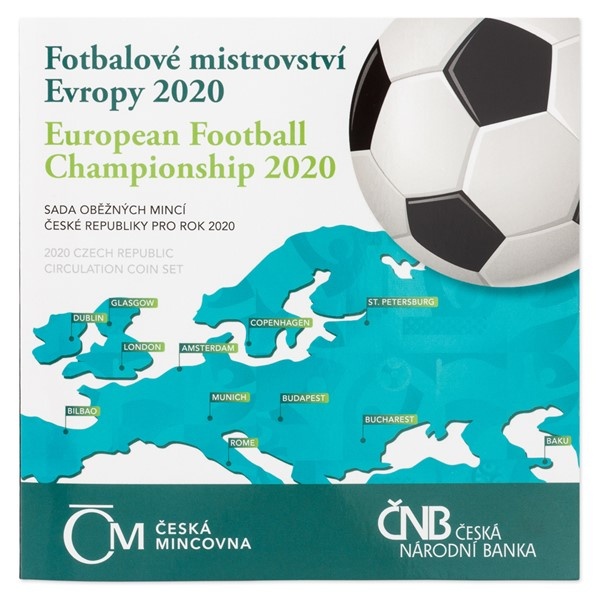 Sada oběžných mincí 2020 ME ve fotbale stand