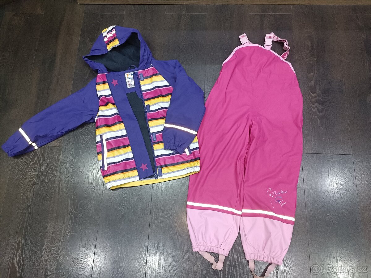 Pogumovaná bunda a pogumované kalhoty velikost 122/128