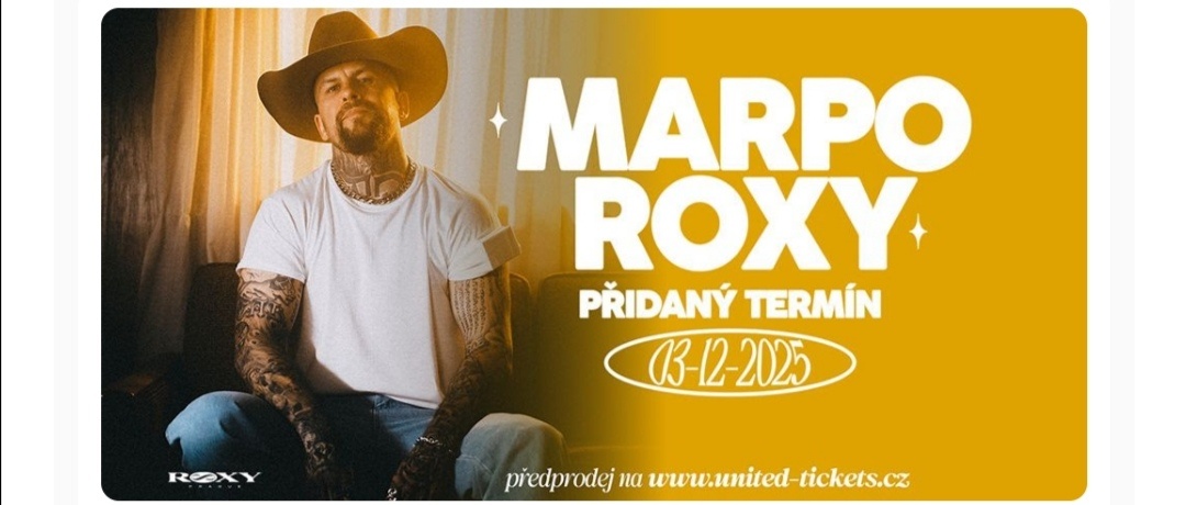 2 lístky na Marpa v Roxy 3.12. 2025