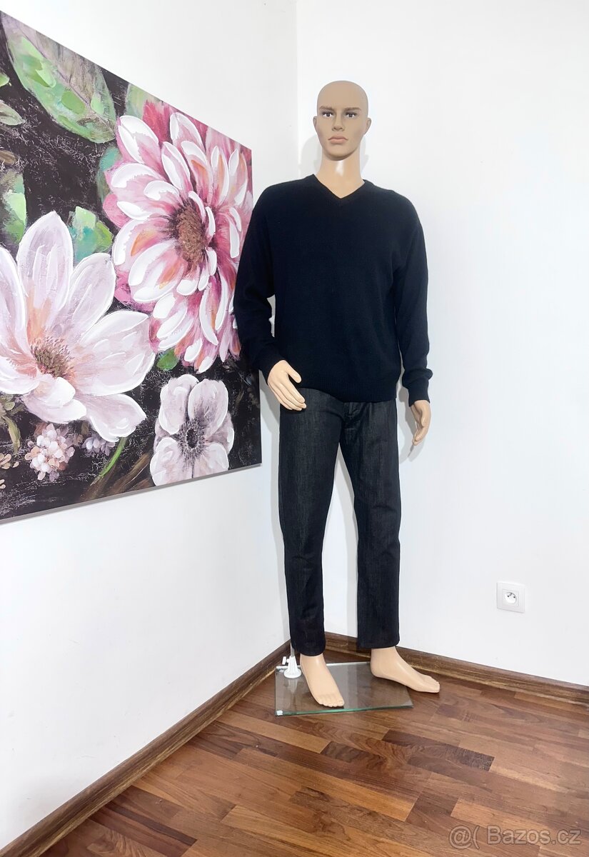 Hedvábné Kašmírový svetr Vel L-XL