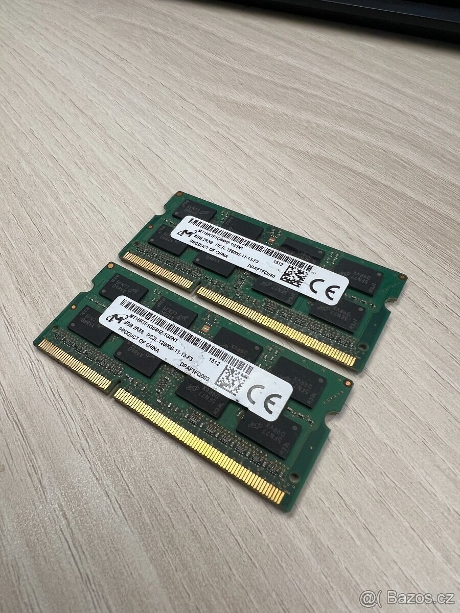 Operační paměťi Micron PC3L, 8GB, 2Rx8, DDR3, 1600Mhz