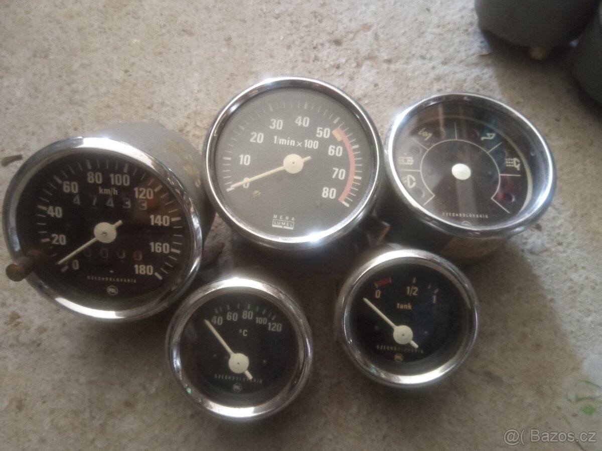 Škoda 105L 120L 120LS 120GLS chrom budíky